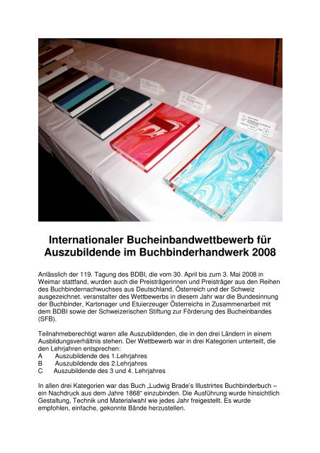 Internationaler Bucheinbandwettbewerb für Auszubildende im ...