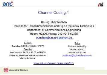 Channel Coding 1 - Communications Engineering