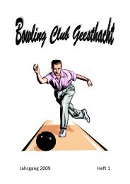 Clubzeitung BCG - Bowlingcenter Geesthacht
