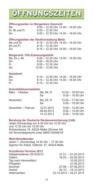 können Sie sich den Veranstaltungskalender für ... - Melle-Oldendorf