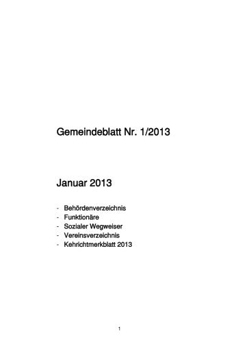Gemeindeblatt 01/2013 - Heimiswil