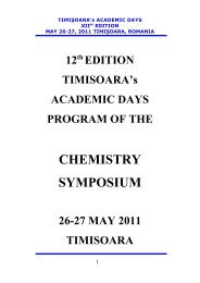 12th EDITION TIMISOARA's ACADEMIC DAYS PROGRAM OF THE