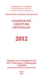 calendrier chretien orthodoxe - Parohia