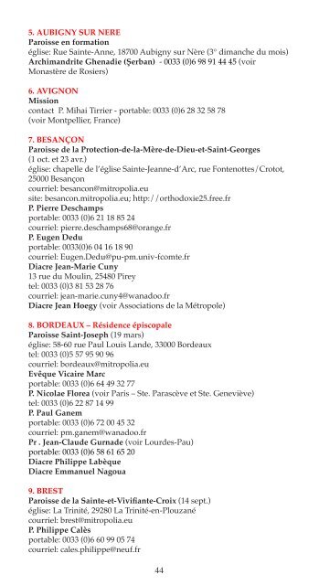 calendrier chretien orthodoxe - Parohia