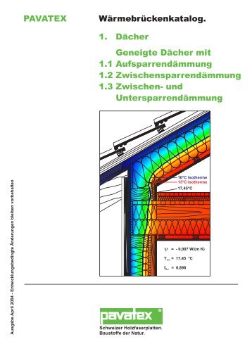 PAVATEX Wärmebrückenkatalog. 1. Dächer Geneigte Dächer mit ...