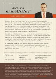 Karaahmet - Herrick, Feinstein LLP