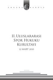 II. Uluslararası Spor Hukuku Kurultayı - Ankara Barosu