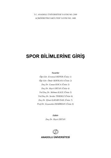 spor bilimlerine giriş - Açıköğretim e-Öğrenme Portalı - Anadolu ...