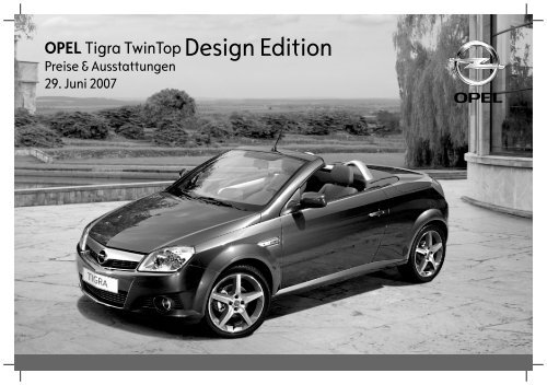 OPELTigra TwinTop Design Edition - Opel-Infos.de