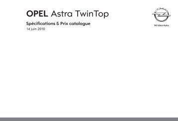 Opel Astra Twintop Packs & Options - Opel Luxembourg