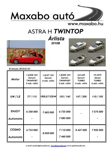 ASTRA H TWINTOP - Opel Maxabo