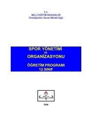 spor yönetimi organizasyonu - Ortaöğretim Genel Müdürlüğü - Milli ...