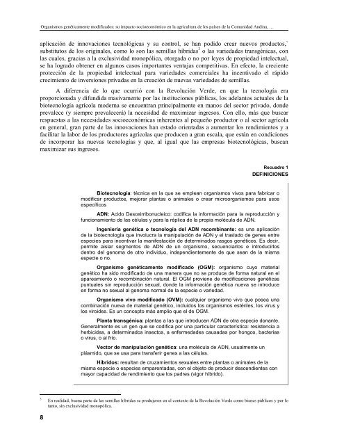 Organismos genéticamente modificados - Biblioteca del Congreso ...