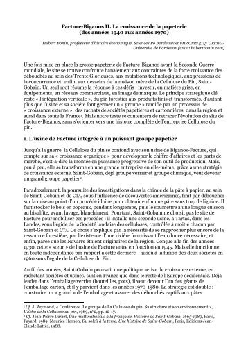 Facture-Biganos II. La croissance de la papeterie - Hubert Bonin - Free