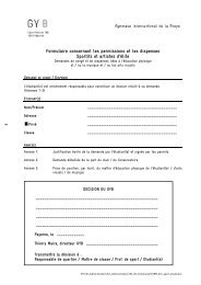 Formulaire concernant les permissions et les dispenses Sportifs et ...