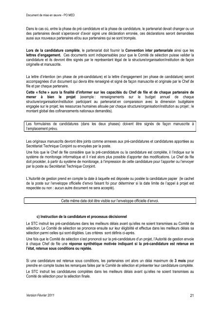 document de mise en ouevre - Programme Med