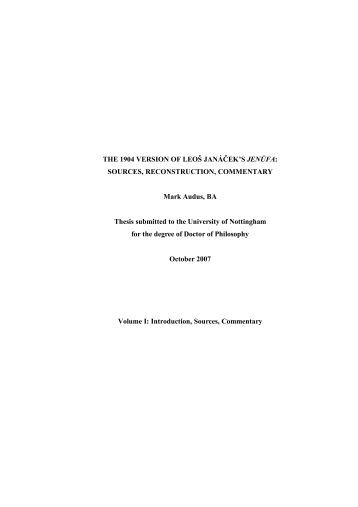 university of nottingham e-thesis university of nottingham e-thesis