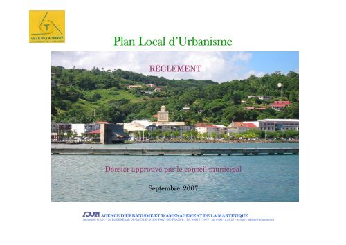 Règlement plan local d'urbanisme de La Trinité