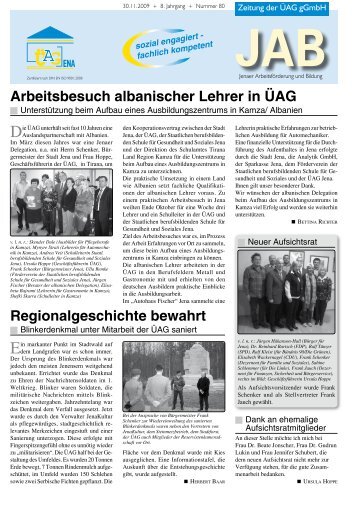Arbeitsbesuch albanischer Lehrer in ÜAG - Jena