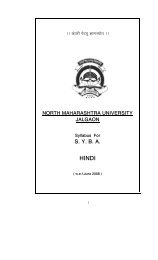 SY BA Hindi - North Maharashtra University