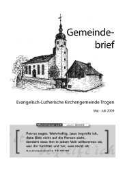 Gemeinde- brief - Kirchengemeinde Trogen