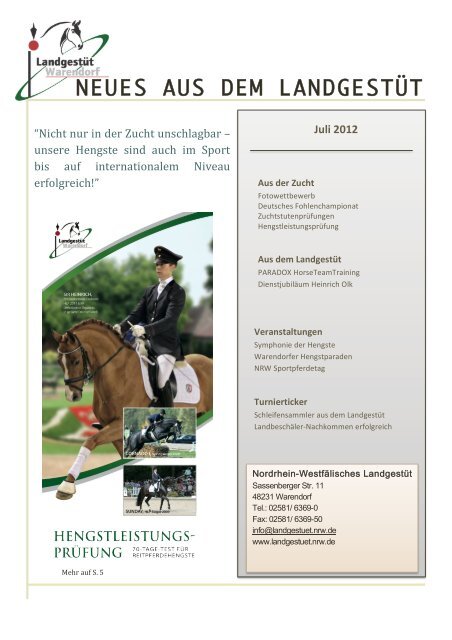 Newsletter Juli 2012 - Landesregierung Nordrhein-Westfalen
