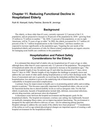 Chapter 11. Reducing Functional Decline in Hospitalized Elderly