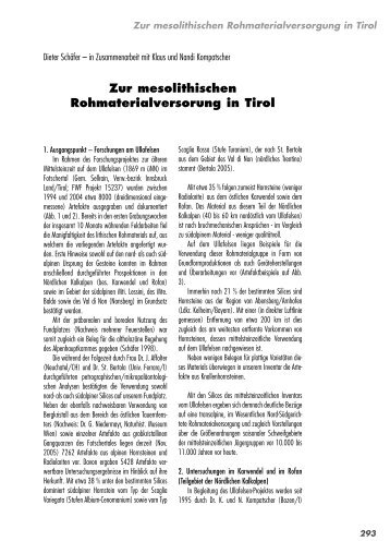 Zur mesolithischen Rohmaterialversorgung in Tirol - ANISA, Verein ...
