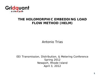 THE HOLOMORPHIC EMBEDDING LOAD FLOW METHOD (HELM ...