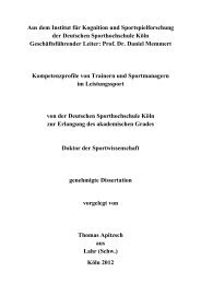 Aus dem Institut für Kognition und Sportspielforschung der ...