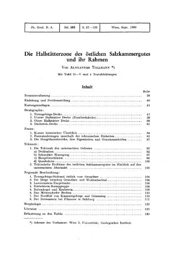 Die Hallstätterzone des östlichen Salzkammergutes und ihr Rahmen