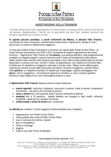 AGRITURISMO VILLA TRIANON - Italia del Vino