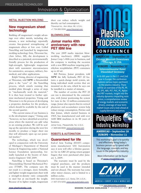 Modern Plastics Worldwide - July/August 2009 - dae uptlax