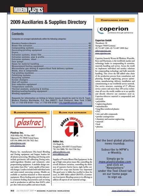 Modern Plastics Worldwide - July/August 2009 - dae uptlax