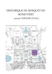 HISTORIQUE DU BOSQUET DU ROND-VERT - Château de Versailles