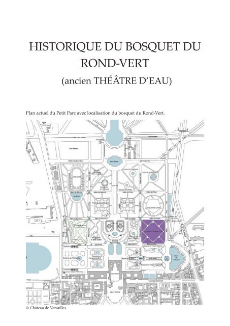 HISTORIQUE DU BOSQUET DU ROND-VERT - Château de Versailles