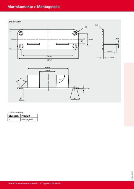 Alarmkontakte > Montageteile - LINK GmbH