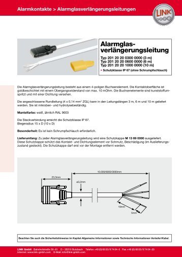 Alarmglas- verlängerungsleitung - LINK GmbH