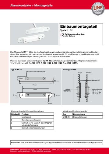 Einbaumontageteil - LINK GmbH