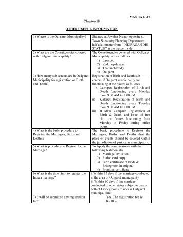 MANUAL -17 Chapter-18 OTHER USEFUL INFORMATION 1 ...