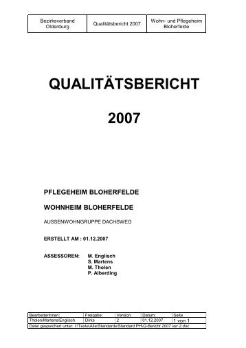 QUALITÃ„TSBERICHT 2007 - Bezirksverband Oldenburg