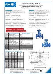 Absperrventil Typ BOA - H Globe Valves Model BOA - H