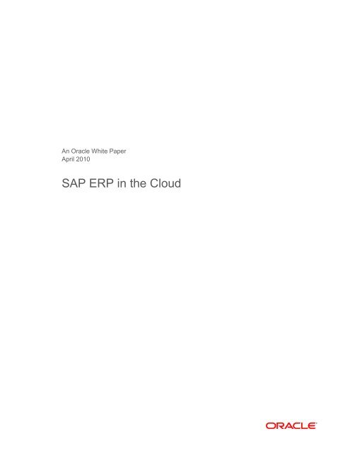 SAP ERP in the Cloud - Oracle