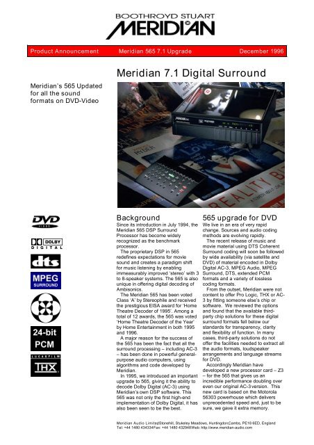 565z3 Datasheet (633.7kb) - meridian-audio[.info]