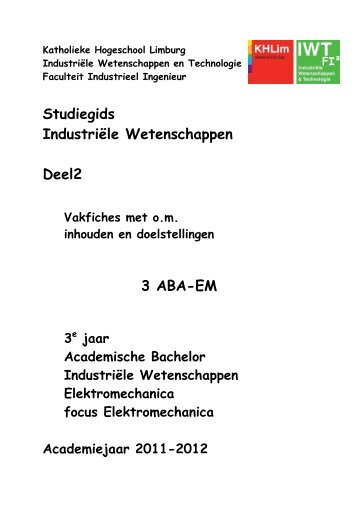 Studiegids Industriële Wetenschappen Deel2 3 ABA-EM - KHLim