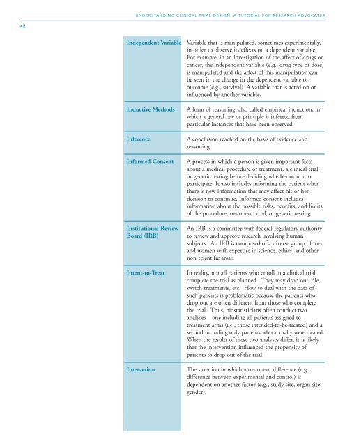 Understanding Clinical Trial Design - Research Advocacy Network