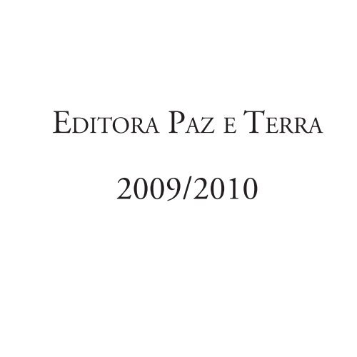 sumário - Editora Paz e Terra