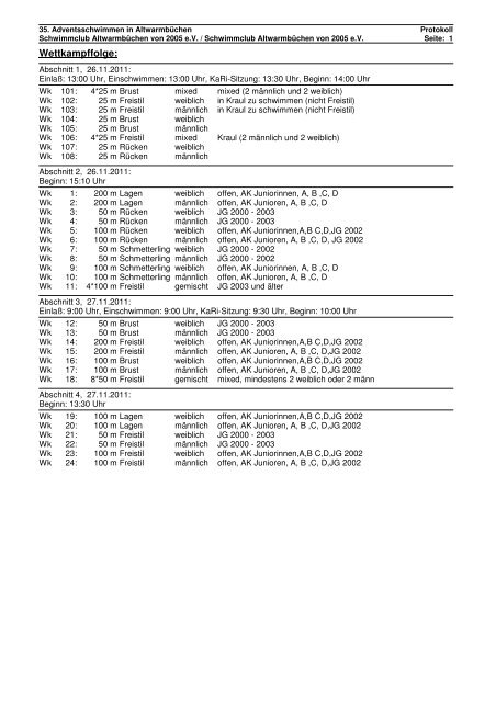 Protokoll - SC-Altwarmbüchen