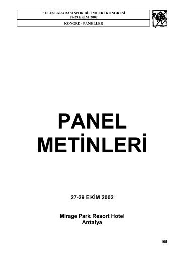 PANEL METĠNLERĠ - Spor Bilim