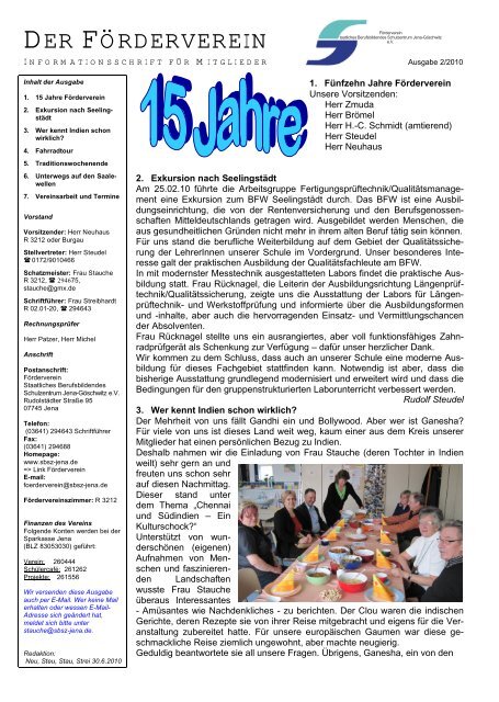 Der Förderverein 2 2010 (Download als pdf) - SBSZ - Jena Göschwitz